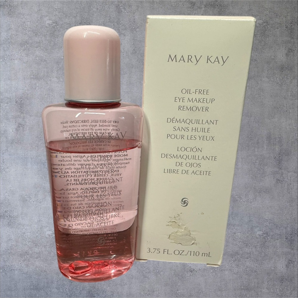 Mary Kay Oil-Free Eye Makeup Remover 089100 3.75 fl oz New Box Pink Cap